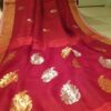 Handwoven Matka Silk & Resham Silk Self Stripes Saree - Image 2