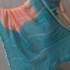 Block printed Handwoven Pure linen saree - Image 2