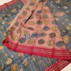 Pen Kalamkari work on handwoven Vidarbha Karvati kinar Tussar silk saree - Image 3