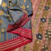 Pen Kalamkari work on handwoven Vidarbha Karvati kinar Tussar silk saree - Image 2