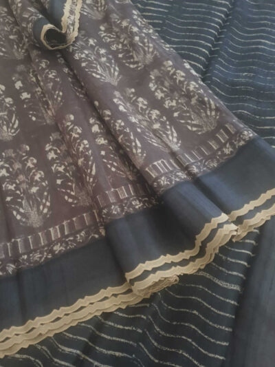 Printed Handwoven Pure Tussar silk saree