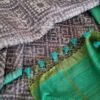 Handwoven Benarasi Organza silk saree without zari - Image 2