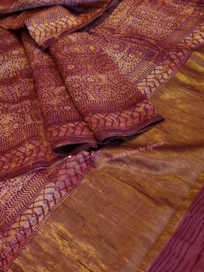 Printed silk cotton saree