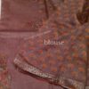 Printed light weight Muga Tussar silk saree with mukaish handwork and lace border - Image 3