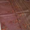 Printed light weight Muga Tussar silk saree with mukaish handwork and lace border - Image 4