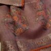 Printed light weight Muga Tussar silk saree with mukaish handwork and lace border - Image 5