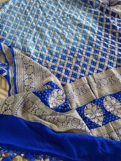 Benarasi Georgette Dupatta with bandhini handwork