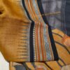 Pen Kalamkari work on handwoven Vidarbha Karvati kinar Tussar silk saree - Image 3