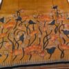 Pen Kalamkari work on handwoven Vidarbha Karvati kinar Tussar silk saree - Image 2