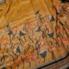 Pen Kalamkari work on handwoven Vidarbha Karvati kinar Tussar silk saree - Image 4