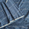 Handspun handwoven Cotton saree in natural indigo blue with jamdani work all over the saree