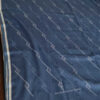 Handspun handwoven Cotton saree in natural indigo blue with jamdani work all over the saree - Image 4