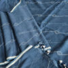 Handspun handwoven Cotton saree in natural indigo blue with jamdani work all over the saree - Image 2