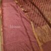 Handwoven Tissue Jamdani Silk Linen saree in half & half style - Image 2