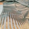 Handwoven Benarasi Silk suit with gold zari stripes on the top - Image 4