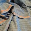 Handwoven Tussar Cotton saree with self subtle checks and zari jamdani motifs - Image 2