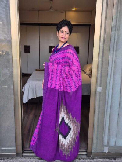 Printed Benarasi 80 gms Georgette silk saree with hand embroidered sequins and a neat back finish