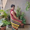Printed Benarasi 80 gms Georgette silk saree with hand embroidered sequins and a neat back finish - Image 4