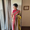 Printed Benarasi 80 gms Georgette silk saree with hand embroidered sequins and a neat back finish - Image 6
