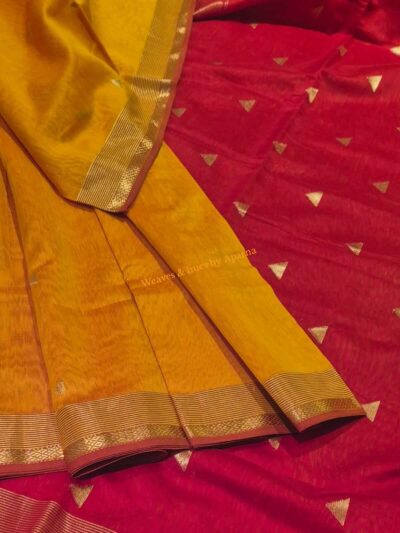Handwoven Maheshwari silk cotton saree